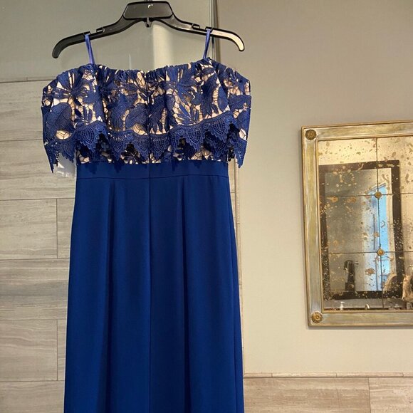 NWT Aidan Mattox MN1E202072 Prom Dress Blue Size 2 - Picture 4 of 7